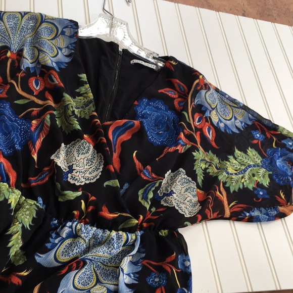 Alice + Olivia black floral print dress SIZE 2 - Picture 9 of 9